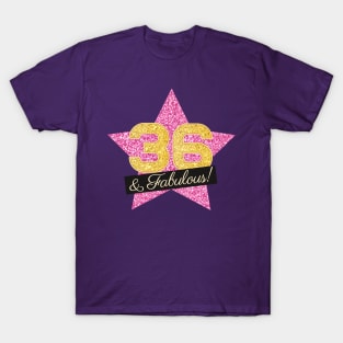 36th Birthday Gifts Women Fabulous - Pink Gold T-Shirt